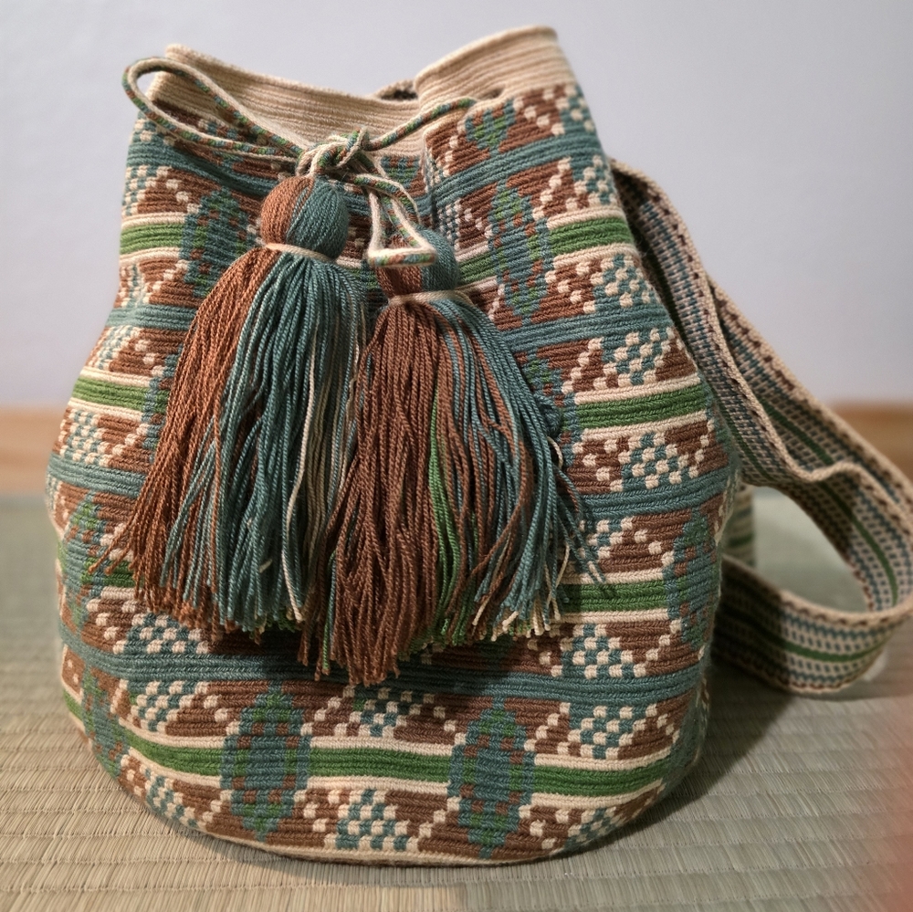 Handcrafted Woven Mochila Bag - Multicolor